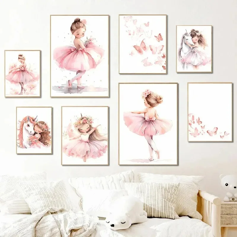 Pink Ballerina Girl Unicorn Bu - Baby Nursery Decor Girl recension och pris