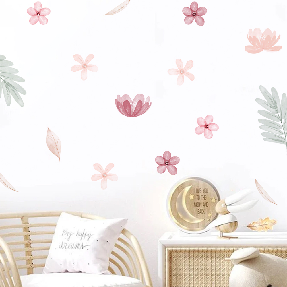 Boho Leaves Botanical DIY Wall - Baby Nursery Decor Girl recension och pris