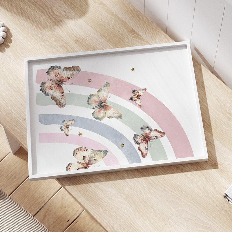 Pink Rainbow Butterfly Custom  - Baby Nursery Decor Girl recension och pris