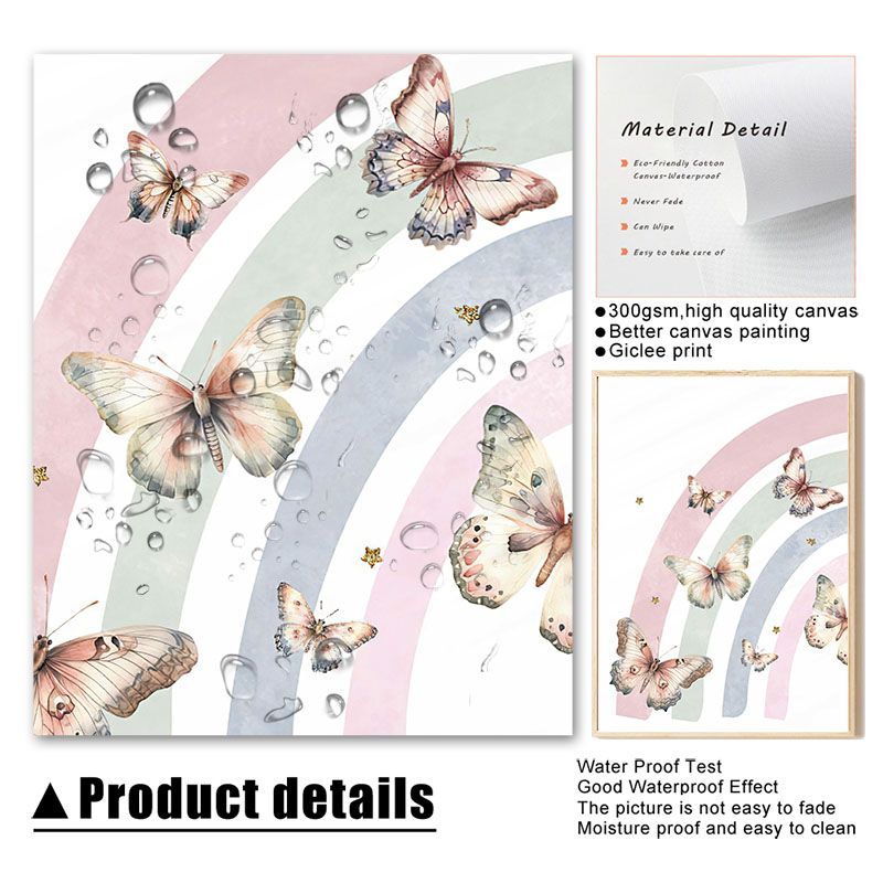 Pink Rainbow Butterfly Custom  - Baby Nursery Decor Girl recension och pris